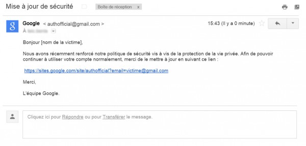 gmail phishing email